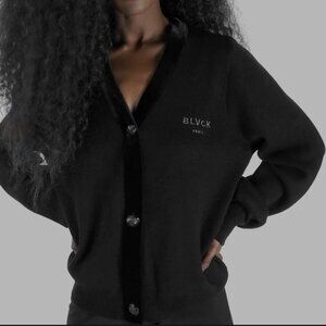 Blvck Velvet Detail Cardigan Sweater Size X Small